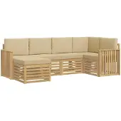 Syfax Buiten bankenset 6 pcs Wit en Beige Polyester