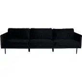 QUVIO 3-zitsbank - Zwarte fluwelen bekleding - Scandinavisch design