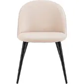 QUVIO Liti Eetkamer stoel 2-pack - Zacht Fluweel - Zwart Beige