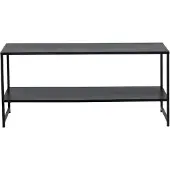 QUVIO Bijzettafel Zwart - Minimalistisch Ontwerp - Extra Opbergplank