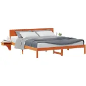 vidaXL Bedframe Wasbruin 200 x 200 cm Massief grenenhout