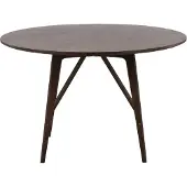 QUVIO Ronde Eettafel - Walnootkleurige Afwerking - Moderne Uitstraling