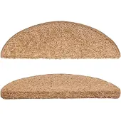 vidaXL Trapmatten 10 st 56x17x3 cm Beige Halfrond