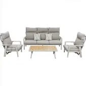 Higold Excellent Outdoor Emoti stoel bank verstelbare loungeset 4 delig latte