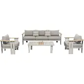 Higold Excellent Outdoor Pardee stoel bank loungeset 4 delig aluminium latte