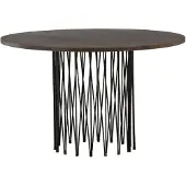 QUVIO Ronde Eettafel - Zwart Mocca Fineer - Moderne Stijlvolle Eetkamertafel