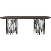 QUVIO Eettafel Ovaal - Zwart Mocca Fineer
