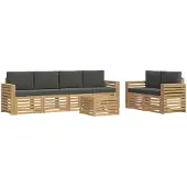 Syfax Buiten bankenset 7 pcs Wit en antracietkleurig Polyester