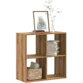 vidaXL Boekenkast 68,5x32x68,5 cm bewerkt hout artisanaal eikenkleurig