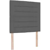 vidaXL LED Hoofdbord met LED-stripverlichting Donkergrijs 80 cm Stof