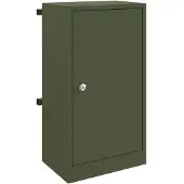 vidaXL Brievenbus met opslag met slot Olijfgroen 30 x 20 x 55 cm Staal