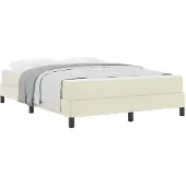 vidaXL Bedframe met matras Crème 140 x 190 cm Stof