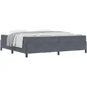 vidaXL Bedframe Donkergrijs 200 x 200 cm Stof
