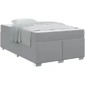vidaXL - Bedframe - met - matras - Lichtgrijs - 120 - x - 200 - cm - Stof