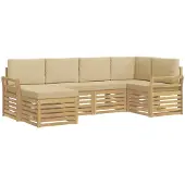 Syfax Buiten bankenset 6 pcs Wit en Beige Polyester
