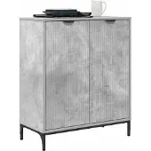 vidaXL Dressoir Beton Grijs 69,5 x 33 x 82 cm Bewerkt hout