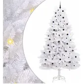 vidaXL Kunstmatige Hinged Kerstboom Wit 300 cm PVC en Staal