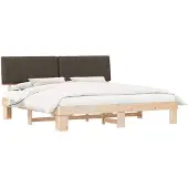 vidaXL Bedframe met Gevoerde Hoofdbord Taupe 200 x 200 cm