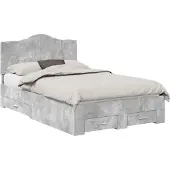 vidaXL Bedframe met lade Beton Grijs 120 x 200 cm Bewerkt hout