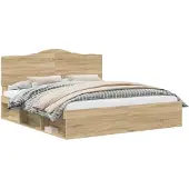 vidaXL Bedframe met hoofdeinde Sonoma 180 x 200 cm Massief grenenhout