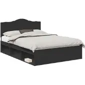 vidaXL Bedframe met hoofdeinde Zwart 160 x 200 cm Massief grenenhout