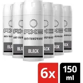 Axe Black Dry For Men - 150 ml - Anti-Transpirant Deodorant Spray - 6 stuks - Voordeelverpakking