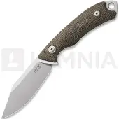 MKM Knives MKM Pocket Tango 4 MK PT4-GC Stonewashed Elmax, Green Canvas Micarta, vaststaand mes, David C. Andersen design