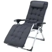 Garden Point Set van twee antraciet tuinligstoelen Olbia