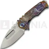Medford Genesis T S45VN Tumbled DP vouwmes, Flamed & Blue "Stained Glass"