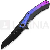 Kizer Cutlery Draca S45VN vouwmes, Black Aluminum & Gradient Crystallized Ti, PVD