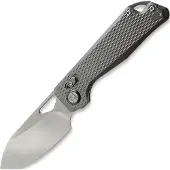 Kunwu Knives Pulsar XL - Satin - Titanium vouwmes, Diamond Texture
