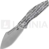 Bestech Lockness - Stonewash - G10 vouwmes, zwart, wit