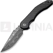 CIVIVI Bluetick Damascus vouwmes, Carbon Fiber Overlay/Black G-10