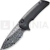 We Knife Mini Malice Heimskringla Damasteel vouwmes, zwart
