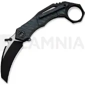 We Knife Tayra vouwmes, Tiger Stripe & Black Ti, Black SW & Satin