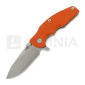 Hinderer Jurassic Magnacut Slicer Flat Grind vouwmes, Stonewash, Orange