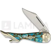 Rough Ryder Leg Knife Amber Turquoise vouwmes