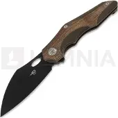 Bestech Nogard - Blackwash - Natural Canvas Micarta vouwmes, bronzed