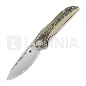 Bestech Senu - Hand Rrubbed Satin - Titanium w/Fat Carbon vouwmes