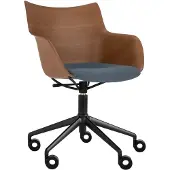 Kartell Q/WOOD Drehbarer Armlehnstuhl Soft