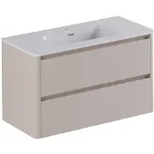 Thebalux Exclusief Sunny greeploze badmeubelset 100cm met afgeronde zijdes taupe licht