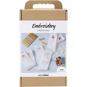 Creativ Company Hobbyset Borduurwerk, sokken, wit, 1 doos