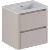 Thebalux Exclusief Sunny greeploze badmeubelset 60cm met afgeronde zijdes taupe licht