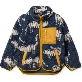 Liewood Fleece jas 'Nolan' navy / geel / zwart / wit
