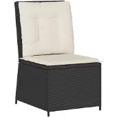 vidaXL Tuin Sofa Zwart en Crème Wit poly rattan