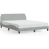 vidaXL Bedframe "Dover", lichtgrijs, 152x203 cm, fluweel