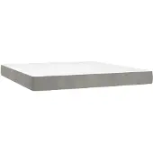 vidaXL Pocketveringmatras medium queen 152x203x20 cm fluweel lichtgrijs