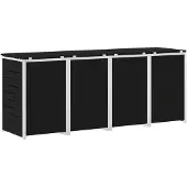 vidaXL Containerombouw for 4 Bins 240L Roestvrij staal Zwart