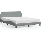 vidaXL Bedframe "Dover", lichtgrijs, 152x203 cm, gestoffeerd