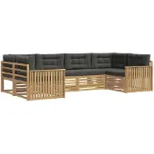 vidaXL Buiten bank set 6 st Wit en antracietkleurig